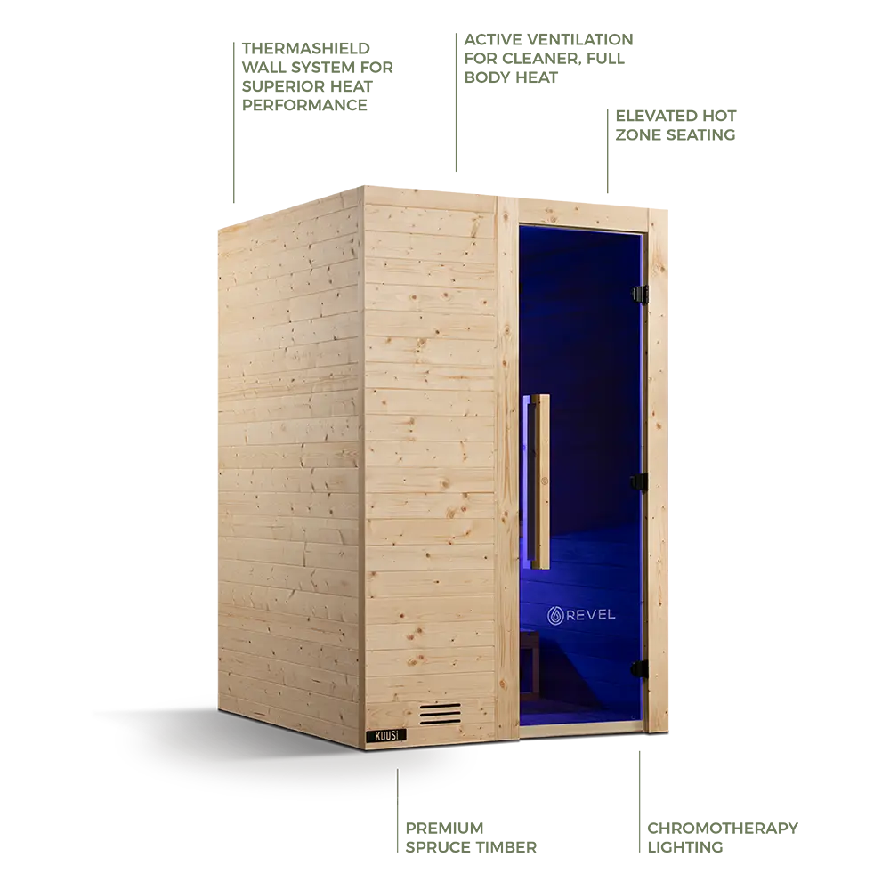 Revel Kuusi 2 Person Traditional Finnish Sauna - Image 2