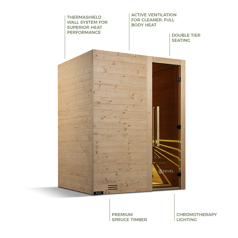 Revel Kuusi 4 Person Traditional Finnish Sauna - Image 2