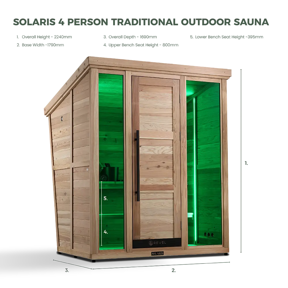 Revel Solaris (Gen 1) - 4 Person Traditional Outdoor Cabin Sauna - Image 3
